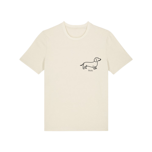 Personalised Dog Breed & Name T-Shirt Stanley/Stella Natural Raw