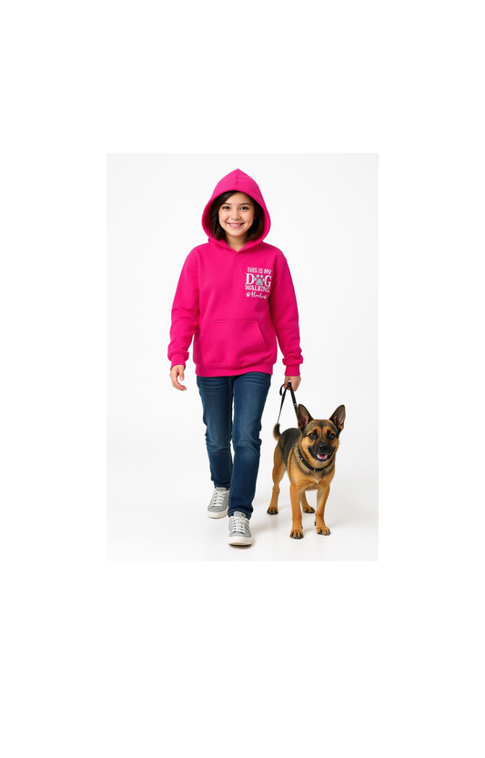 Kids dog walking hoodie