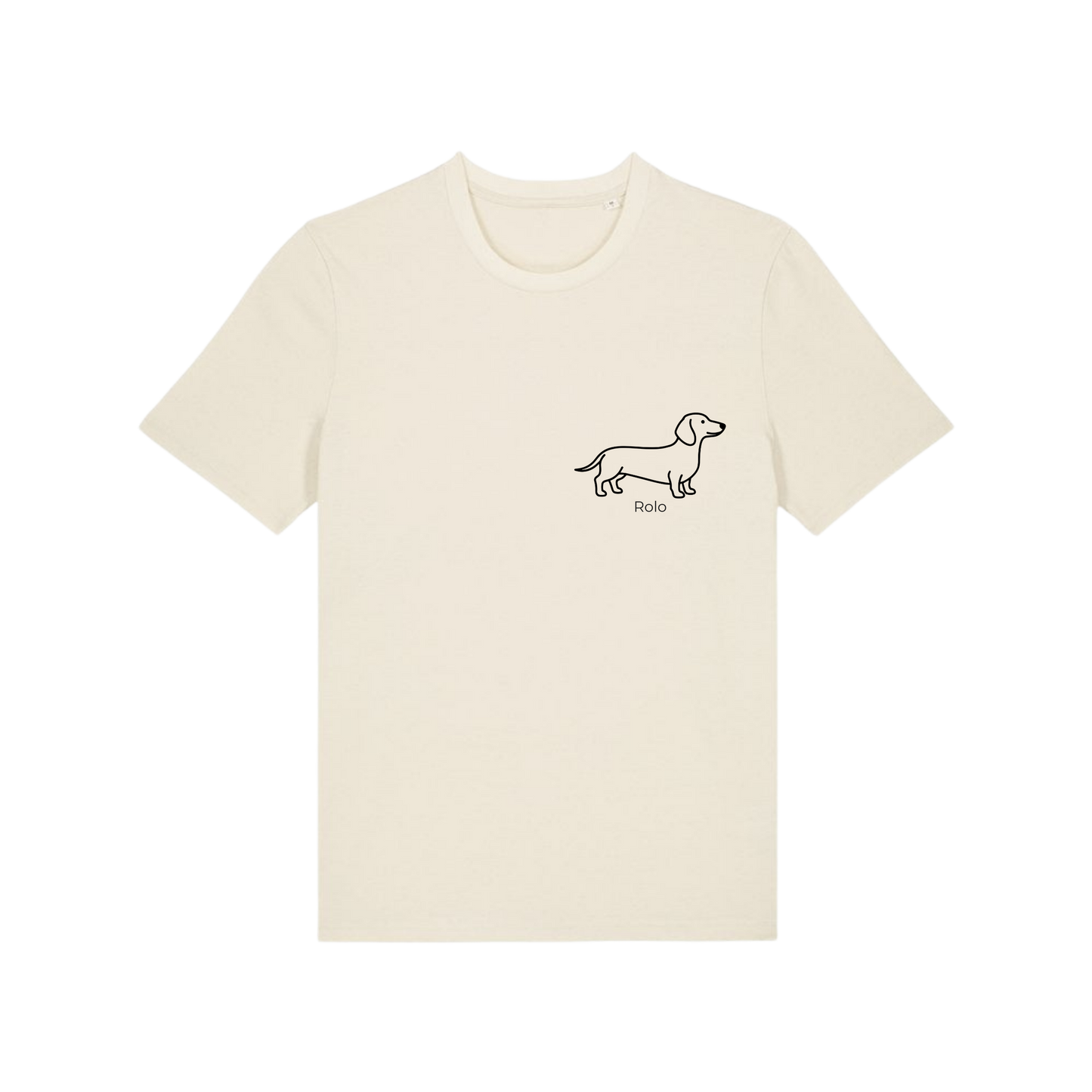 Personalised Dog Breed & Name T-Shirt Stanley/Stella Natural Raw
