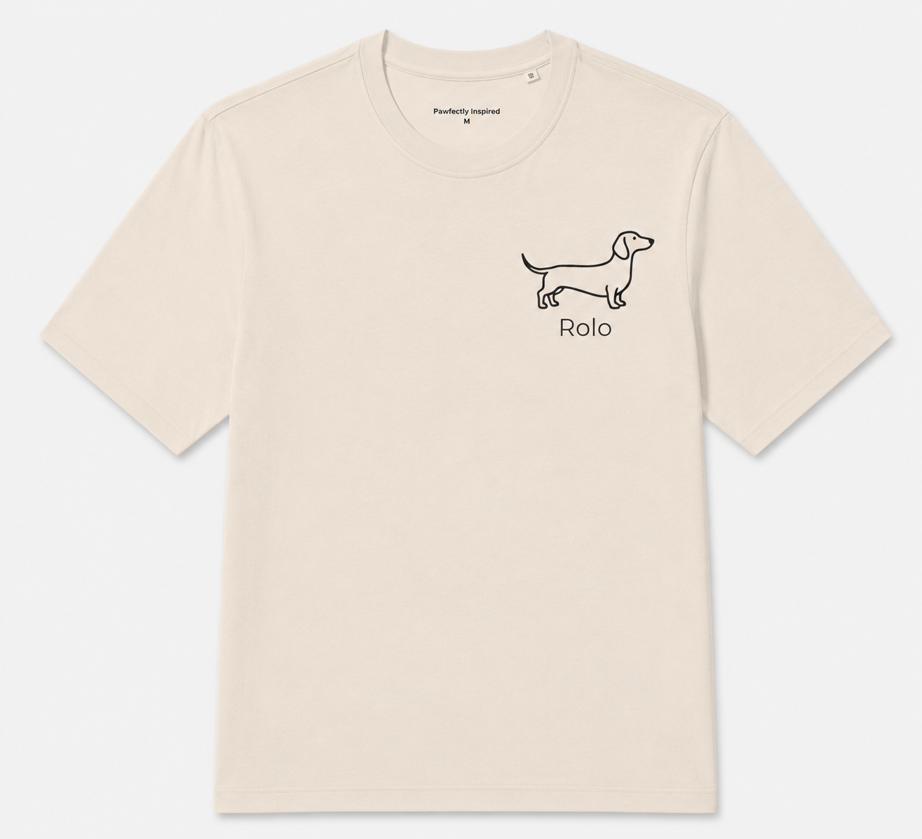 Personalised Dog Breed & Name T-Shirt Stanley/Stella Natural Raw