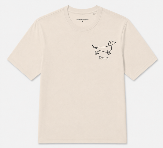 Personalised Dog Breed & Name T-Shirt Stanley/Stella Natural Raw